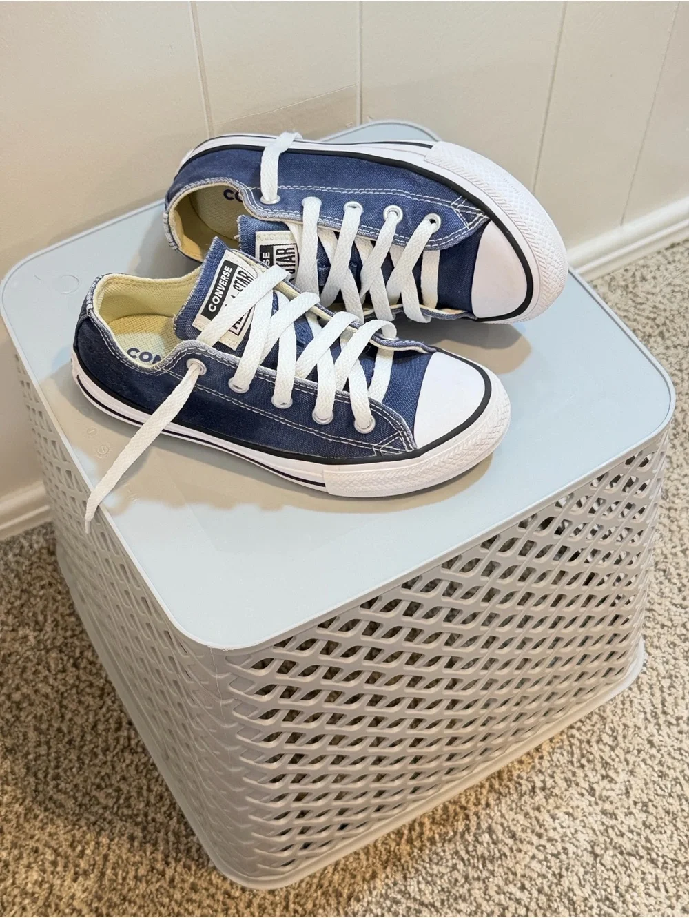 Converse Kids Low Top Sneakers in Navy and White